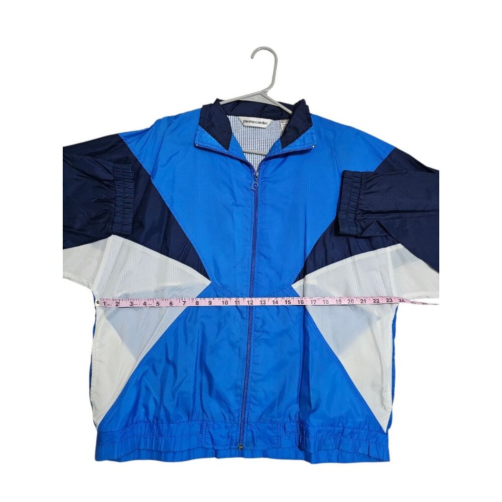 Pierre Cardin Mens Blue Colorblock Windbreaker Jacket Vintage 90s Nylon Large - Picture 5 of 7